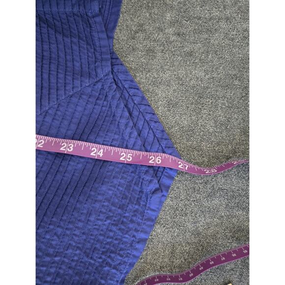 Yacco Maricard Pintucked Asymmetric Hem Boxy Cotton Button Down Blouse Sz 2 M/L - Picture 12 of 14